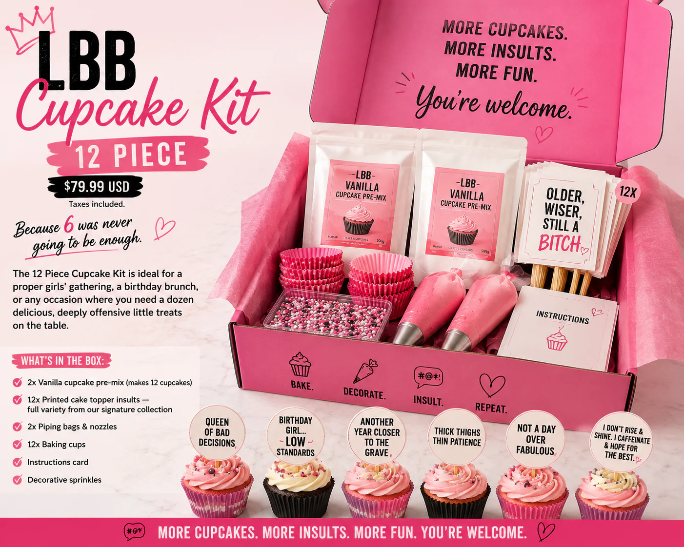 12 Piece Party Cupcake Kit